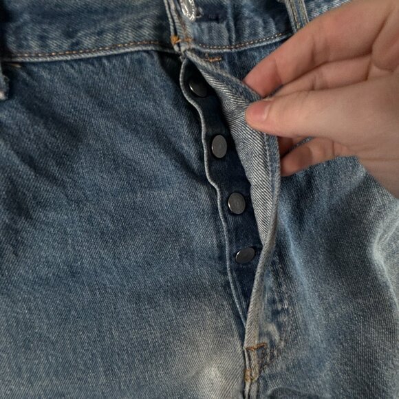 Levi’s 501 ACTL 37x29 Blue Denim Jeans Straight Leg Button Fly Classic Outdoor - Picture 9 of 16